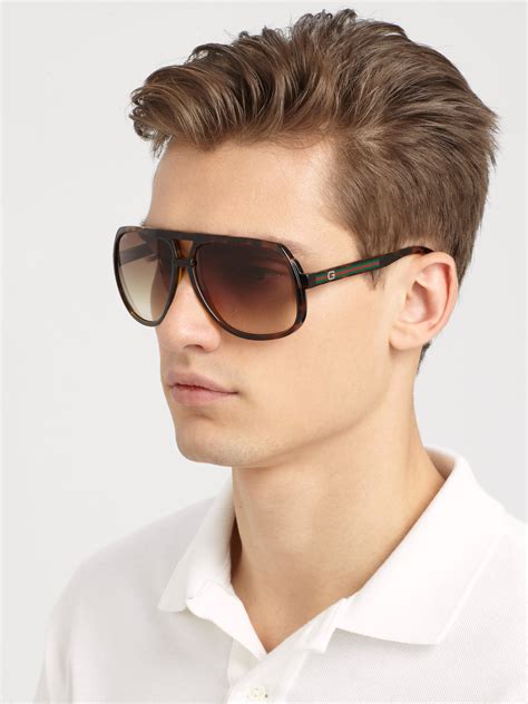 gucci sunglasses men brown lens|gucci charm sunglasses.